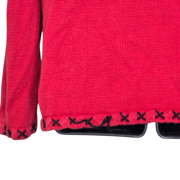 Vintage Basic Editions Holiday Sweater Size Large Red Christmas Reindeer Stockin - Picture 5 of 6